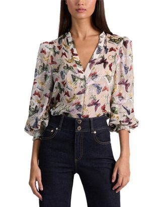 Alice & Olivia Alice + Olivia Sheila Silk-Blend Blouse