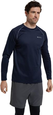Mountain Warehouse Endurance Mens Top - Long Sleeves, Quick Dry T-Shirt, Highly Breathable Tee, UPF50 Protection Tee Shirt - for, Travelling, Walking, Gym Navy Reflect 4