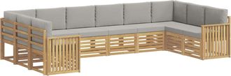 vidaXL Conjunto De Sof&aacute;s De Exterior 10 Uds. Blanco Y Gris Claro Vidaxl