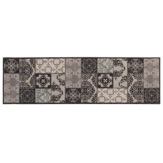 vidaXL Alfombra De Cocina Mosaico Negro 150 X 45 Cm 100% Poliamida Vidaxl