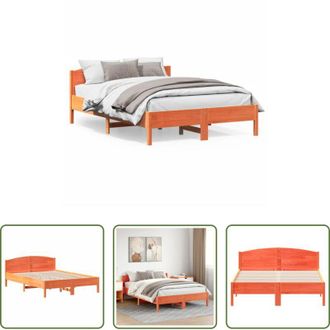vidaXL vidaXL Letto con materasso - Giroletto senza Materasso Marrone Cera 140x200cm Massello Pino