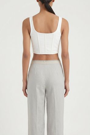 Brunello Cucinelli Fitted Structured Seam Tank Top - White