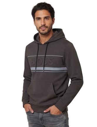 HUGO BOSS hoodie Boss Green antraciet katoen