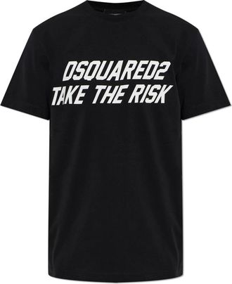 Dsquared2 Logo T-shirt - Heren - T-shirts - Zwart - 2XL - Katoen - Tops