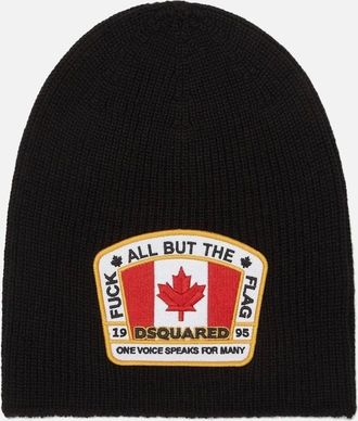 Dsquared2 Mens Flag Beanie Hat Black - Size: OS
