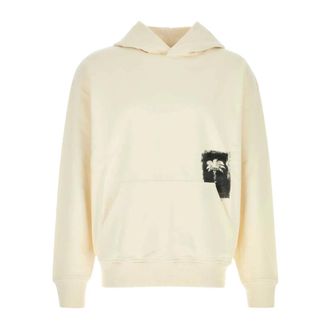 Palm Angels Sudadera con capucha Brushed Palm Tree Regular - Sweatshirts & Hoodies - Hombre - Beige - S