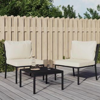 vidaXL Patio Chairs with Sand Cushions 2 pcs 23.6x29.1x31.1 Steel