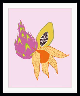 Queence Bild »Artur« Kunst Lebensmittel Obst Obst Bilder HD Premium Poster-Druck inkl. Holzrahmen