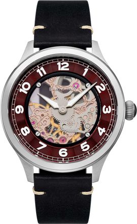 Earnshaw Baron Mens Automatic Malbec Watch ES-8189-03 - Black & Silver - One Size