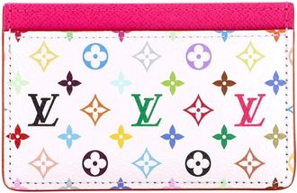 Louis Vuitton X Takashi Murakami Card Holder Monogram Multicolor With (Authentic Pre-Loved)