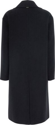 Twinset Womens Coat With Notched Collar Black Polyester