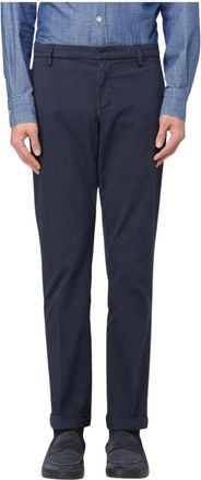 Dondup Broeken, Heren, Blauw, W32, Katoen, Veelzijdige Grijze Casual Chinos Broek