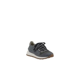 Brunello Cucinelli Brunello Cucinelli, Sneakers, female, Gray, Size: 7 1/2 US Elegant Mélange Sneakers with Bead Detail