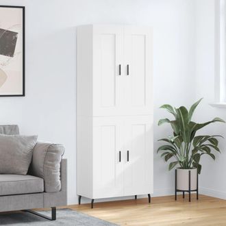 vidaXL Vidaxl - Aparador Alto Madera Contrachapada Blanco 69,5x34x180 Cm