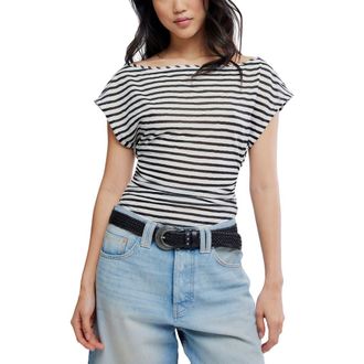 Free People Ellie Off the Shoulder Top in Black Combo at Nordstrom, Size X-Small