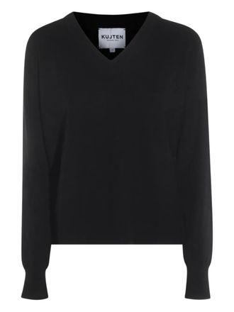 Kujten V-neck wool sweater - women - Wool - 3 - Black