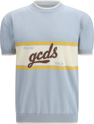GCDS Gcds - Logo Script Crewneck - Heren - Truien - Blauw - Maat: L Katoen