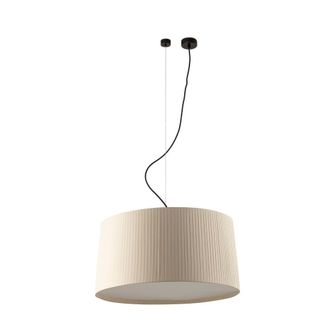 Netlighting Samba Offset Cylindrical Pendant Ceiling Light Matt Black Beige 3x E27