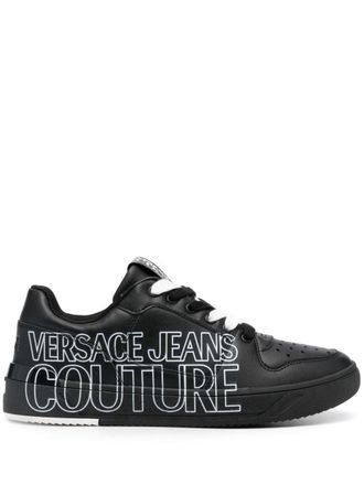 Versace Jeans Couture logo-print low-top sneakers - men - Fabric/Organic Leather/Rubber - 39 - Black