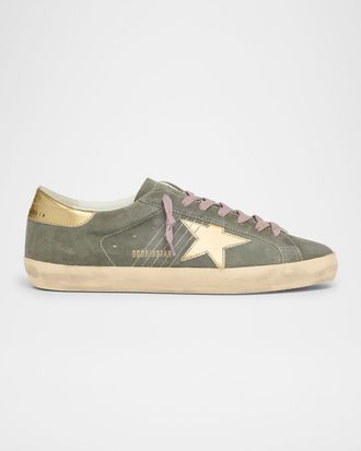 Golden Goose Men & apos;s Super-Star Suede and Metallic Leather Sneakers