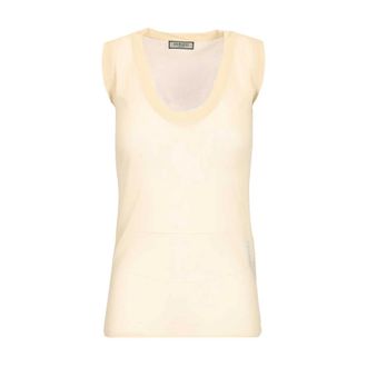 Durazzi Milano Scoop-neck Top - female - Durazzi Milano - Sleeveless Tops - Beige - M - Tops
