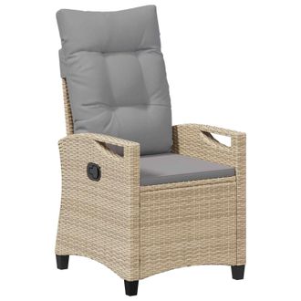 vidaXL Silla De Jard&iacute;n Reclinable Beige Y Gris Claro 56 X 60 X 112 Cm Vidaxl