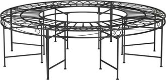 vidaXL Banco De Jard&iacute;n Redondo De Acero Negro 160 Cm Vidaxl