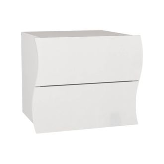 Dmora Mesita de noche efecto madera blanco brillo 50x40h41 cm