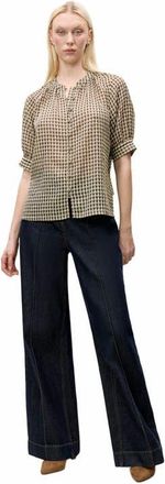 Rebecca Taylor Aster Gingham Blouse in Blue Combo at Nordstrom, Size X-Large