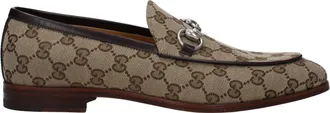 Gucci Mocassini Uomo Tessuto Beige/Ebano