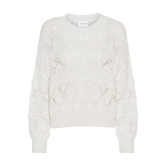 Americandreams Cassie Katoenen Pullover - Dames - Ronde hals truien - Wit - XL - Katoen - Truien & Vesten