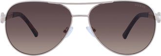 Guess Brown Gradient Pilot Ladies Sunglasses GF6088 32F 60