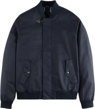 Fay Blauw Varsity Stijl Bomberjack - Heren - Bomber jackets - Blauw - M - Katoen - Jassen