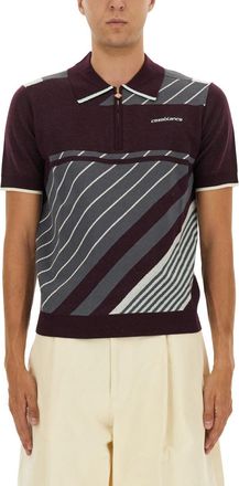 Casablanca Diagonal Tennis Polo Shirt-Uomo