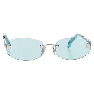 Acne Studios Pre-owned Womens Rimless Sunglasses in Turquoise Metal - One Size