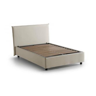 Dmora Talamo Italia - Cama De Plaza Y Media Astrid, Cama Contenedor Con Revestimiento De Tela, 100% Made In Italy, Apertura Frontal, Adecuado Para Colch&oacute;n C