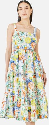 Yumi Print Cotton Midi Sun Dress in Multi at Nordstrom, Size 12