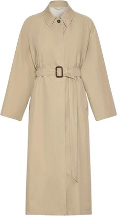 Max Mara Dames, Mantels, Beige, Maat: XS Gabardine