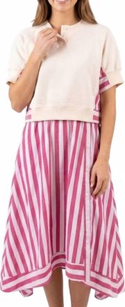 Merci Game Day Stripe Dress In Red
