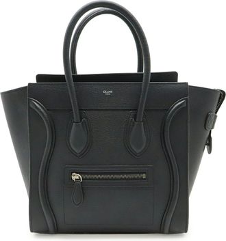 Celine Black Leather Handbag Tote Bag (Pre-Owned)