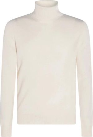 Malo Truien & Vesten, Heren, Wit, 4Xl, Kasjmier, Trui met col