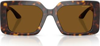 Versace 55mm Polarized Square Sunglasses in Havana/brown Polar at Nordstrom