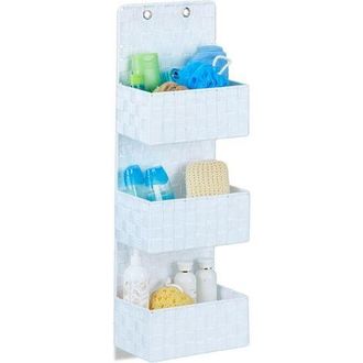 OEM Organizador De Tela Para Colgar En La Puerta, Almacenamiento De Pared, 3 Compartimentos, 75 X 25 X 15 Cm (alto X Ancho X Profundidad), Blanco