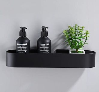 OEM Estante Para Ducha (aluminio Negro) - No Requiere Perforaci&oacute;n - Instalaci&oacute;n Con Cinta Adhesiva O Adhesivo Industrial De Alta Resistencia