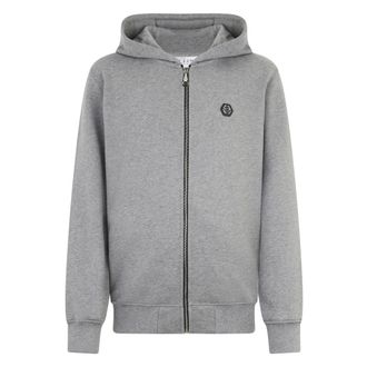 Philipp Plein Hoodies & sweatvesten, Heren, Grijs, 4Xl, Katoen, Zip Hoodie Basic