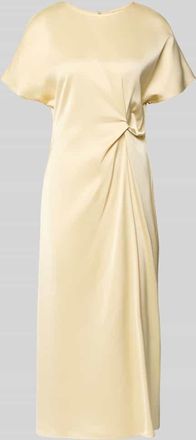 Christian Berg Cocktail Cocktailkleid mit Raffung und Kapp&auml;rmeln in Hellgelb, Gr&ouml;&szlig;e 38