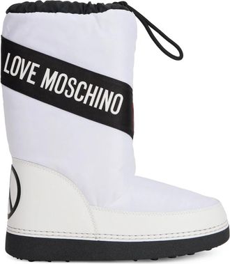 Love Moschino Logoprint Snowboots - Dames - Winterlaarzen - Wit - 41 EU - Polyester - Schoenen