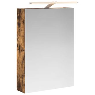 vidaXL Armario Con Espejo De Ba&ntilde;o Roble Ahumado 50 X 14,5 X 70 Cm Vidaxl