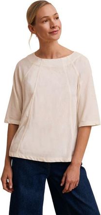 Celtic & Co. Linen Blend Short Sleeve Swing Top in Chalk at Nordstrom, Size 10