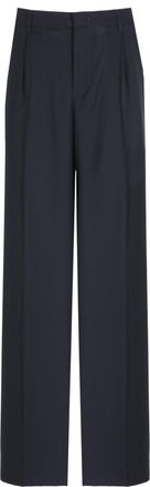 Pantaloni Torino Blue Wool Straight-Leg Pants